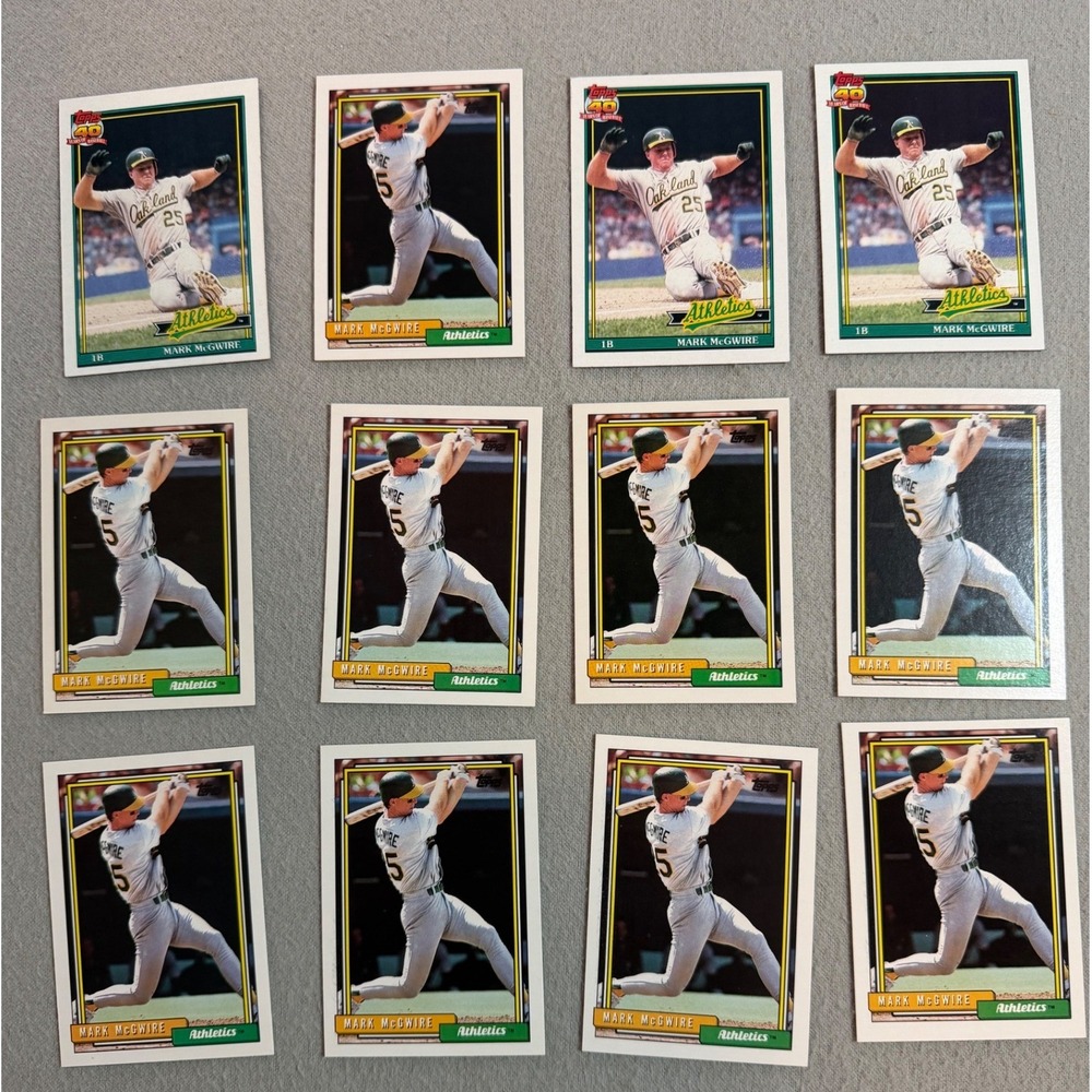 Mark McGwire Baseball Card Lot of 12 Topps Oakland A's Raw Vintage MLB